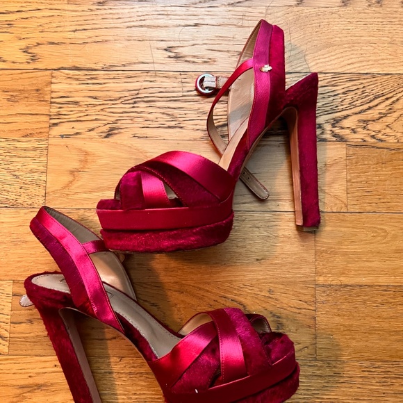 AQUAZZURA Olie Plateau 140 knotted satin platform sandals  Aquazzura coquette 140 crushed velvet and satin heel 38 authentic